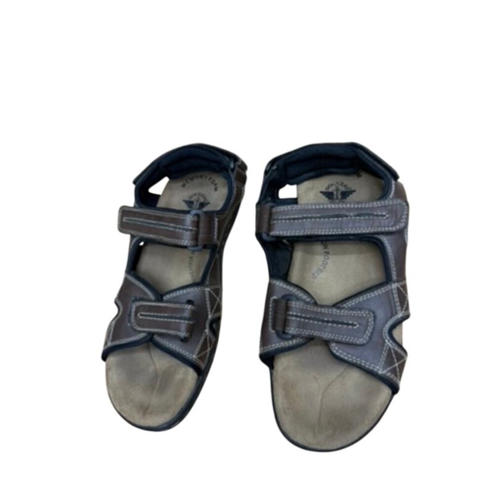 Men's Dockers Sandals Hook‎ & Loop Fasteners SZ 10 Fusion Footbed Memory Foam